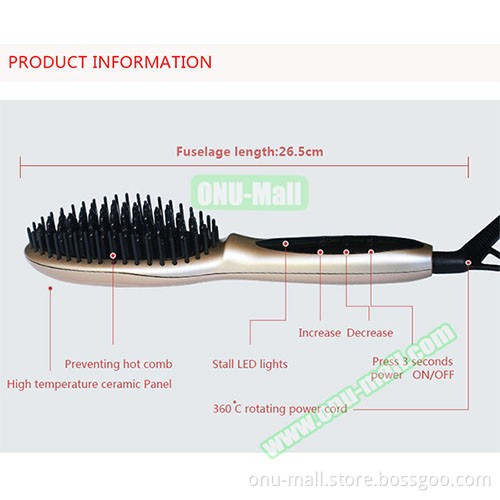 PTC Heated Fast Hair Straightener, OEM Hair Straightnening Brush